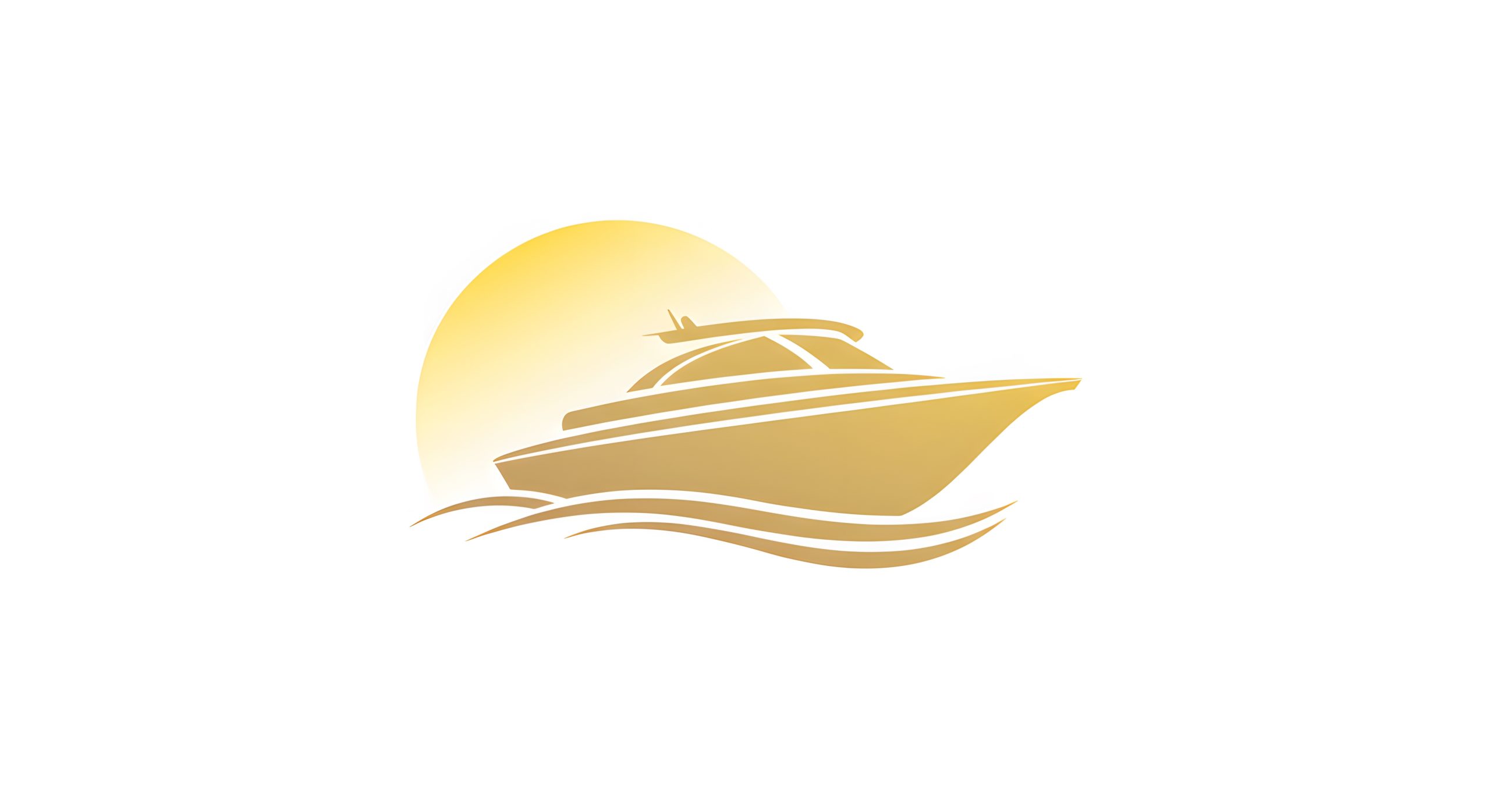 A stylized graphic of a yacht, presented in golden tones against a backdrop of a sunburst. The design style is simple and elegant, suggesting a luxury or nautical theme. The image is well-suited for commercial use in marketing materials, website designs, or editorial use within publications relating to leisure, travel, or maritime industries.